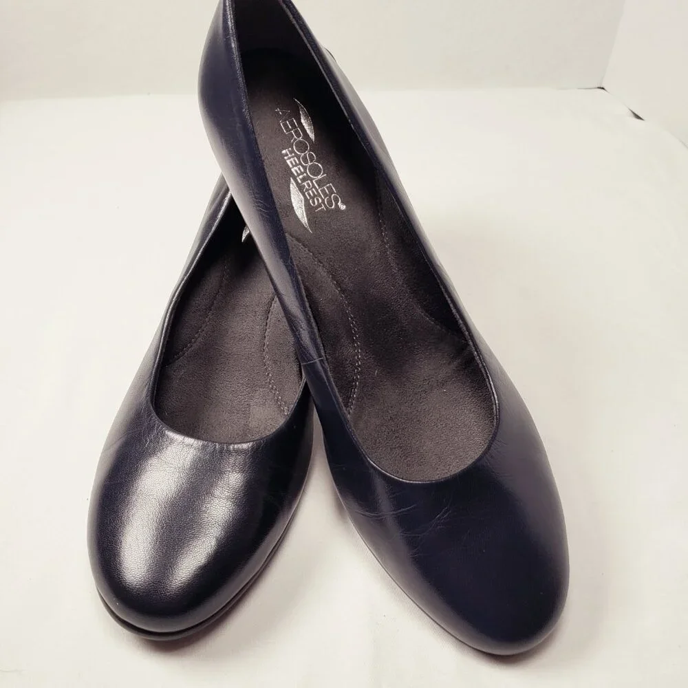 AEROSOLES Women's Navy Blue Heels - Picture 13 of 14